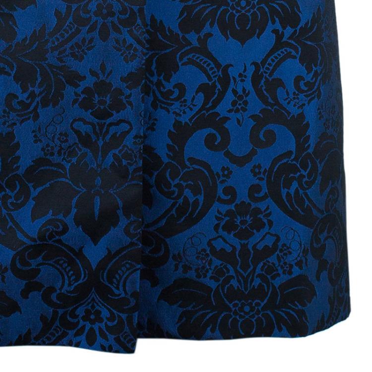 Pre Owned Stella McCartney Blue Wool Brocade Jacquard Jacket M