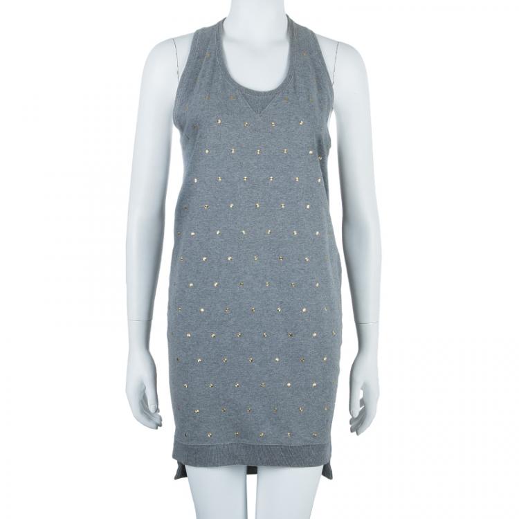 Pre Owned Stella McCartney Gray Cotton Sleeveless Dress XS