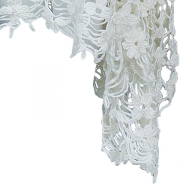 Pre Owned Stella McCartney White Daisy Embroidery Turtle Neck Dress XS