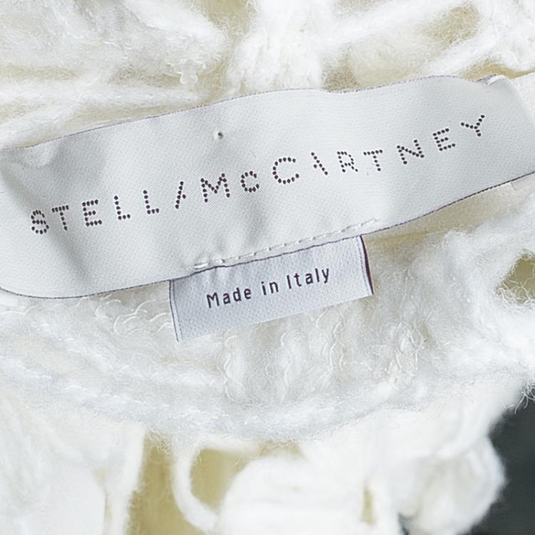 Pre Owned Stella McCartney White Daisy Embroidery Turtle Neck Dress XS
