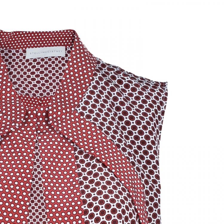 Pre Owned Stella McCartney Red Dotted Sleeveless Jacket S
