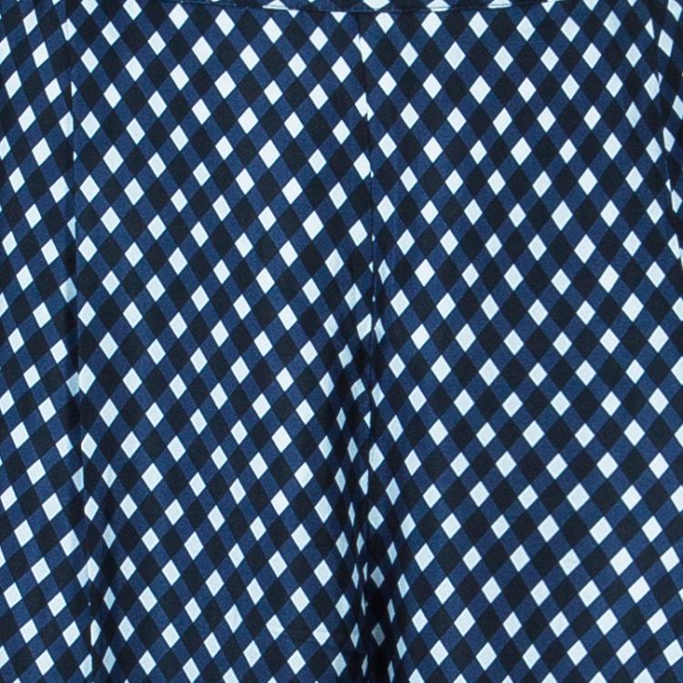 Pre Owned Stella McCartney Printed Wide Leg Silk Trousers M