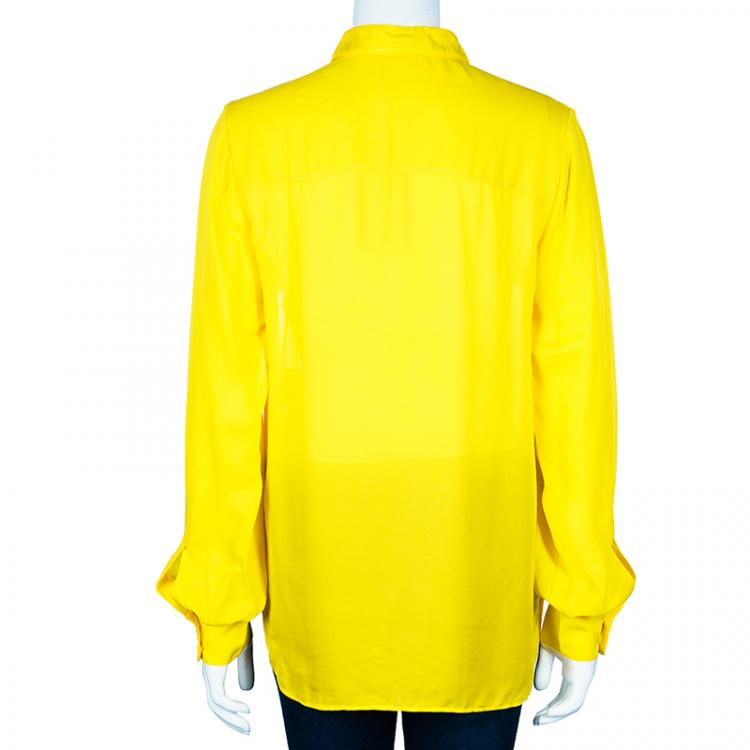 Pre Owned Stella McCartney Canary Yellow Button Down Blouse M