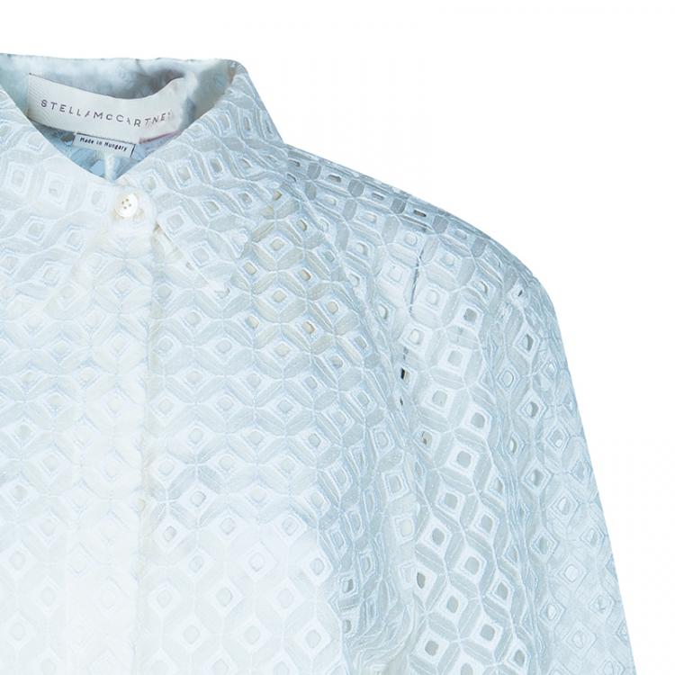 Pre Owned Stella McCartney White Cut Out Embroidered Top M