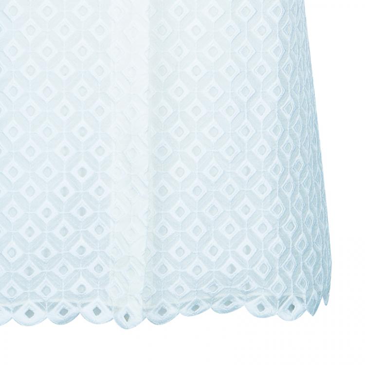 Pre Owned Stella McCartney White Cut Out Embroidered Top M