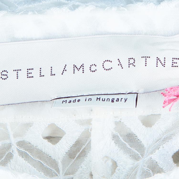 Pre Owned Stella McCartney White Cut Out Embroidered Top M