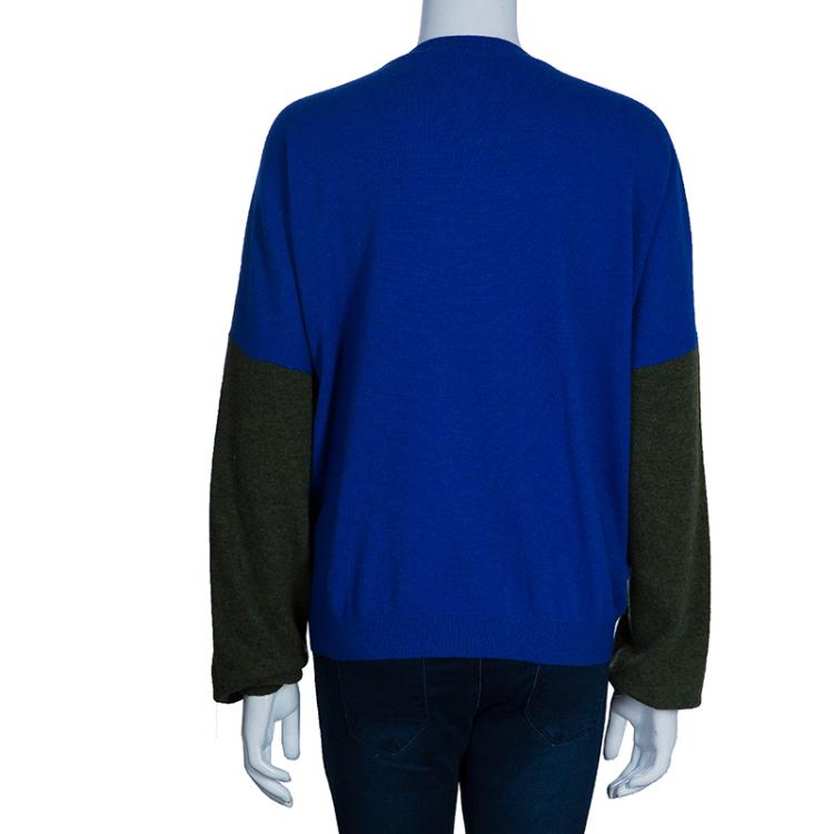 Pre Owned Stella McCartney Green Printed Wool Sweater L