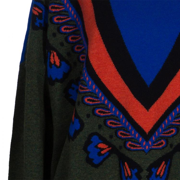 Pre Owned Stella McCartney Green Printed Wool Sweater L