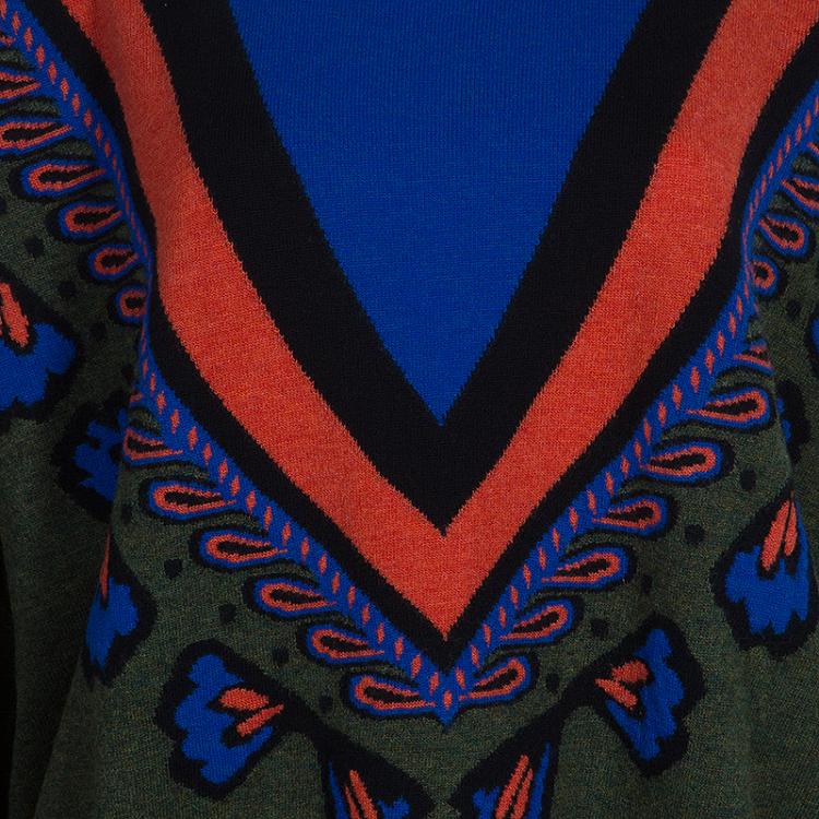Pre Owned Stella McCartney Green Printed Wool Sweater L