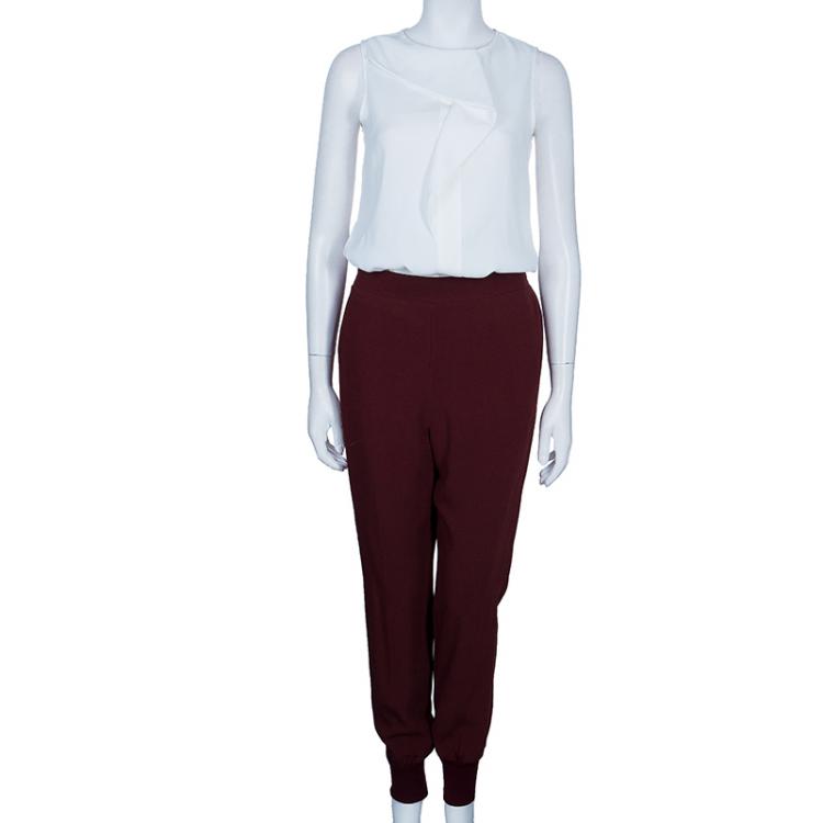 Pre Owned Stella McCartney Burgundy Jogger Trousers S
