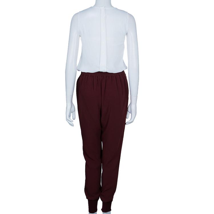 Pre Owned Stella McCartney Burgundy Jogger Trousers S