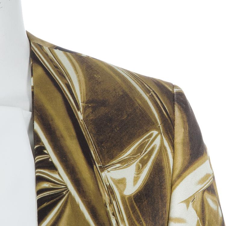 Pre Owned Stella McCartney Gold Print Blazer XS