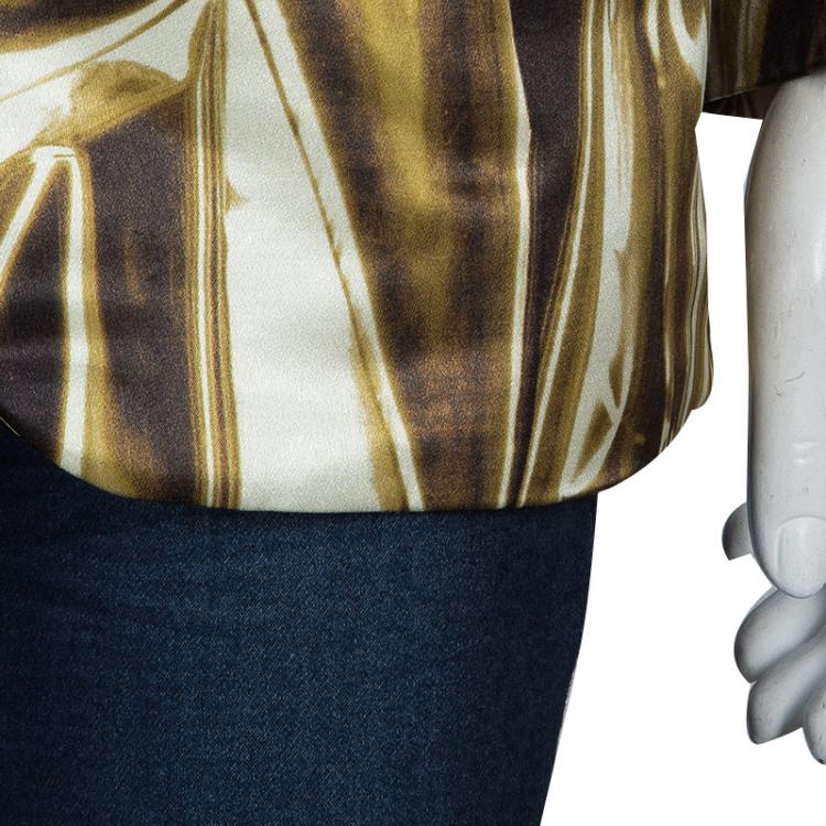 Pre Owned Stella McCartney Gold Print Blazer XS