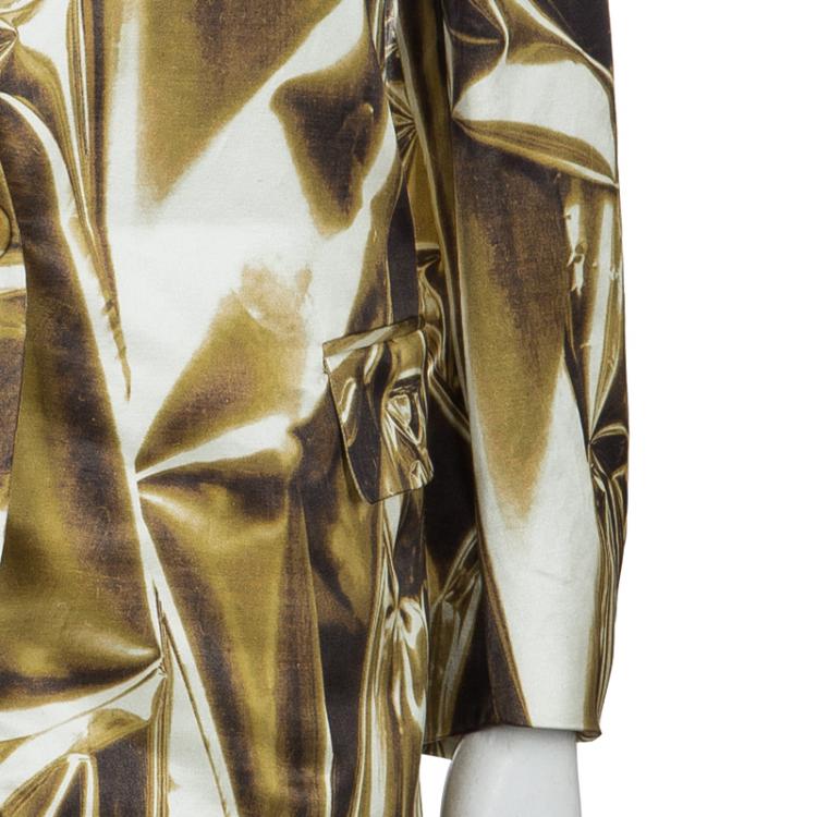 Pre Owned Stella McCartney Gold Print Blazer XS