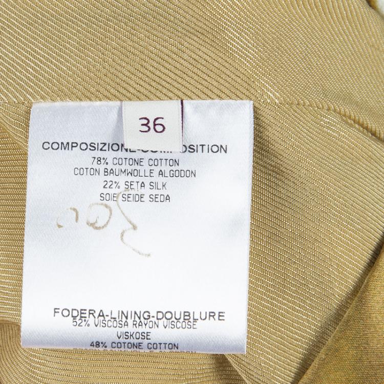 Pre Owned Stella McCartney Gold Print Blazer XS