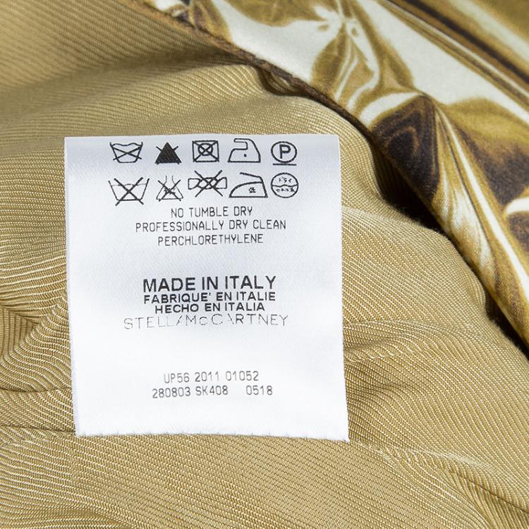 Pre Owned Stella McCartney Gold Print Blazer XS