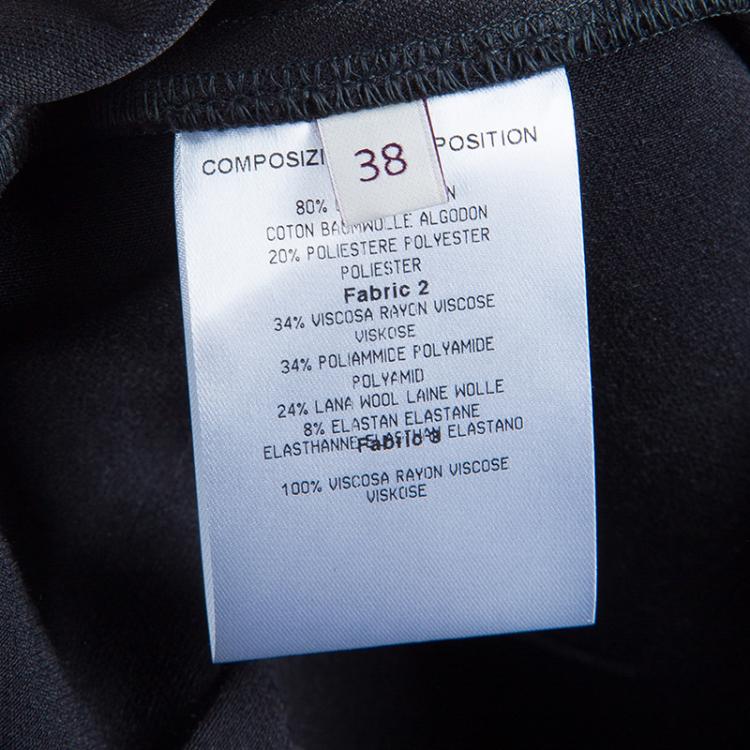 Pre Owned Stella McCartney Black Velvet Paneled Pencil Skirt S