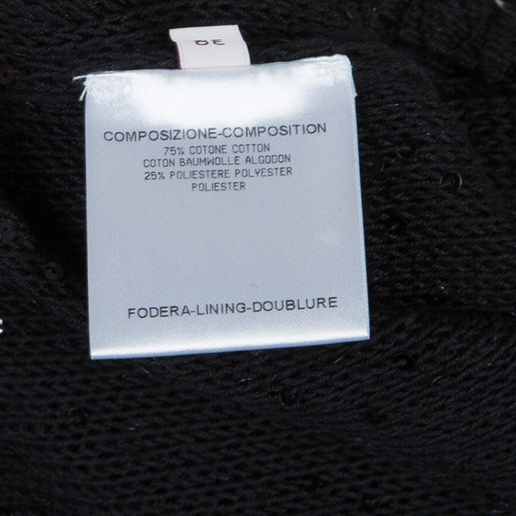 Pre Owned Stella McCartney Black Sequin Embellished Knit Racer Back Jumpsuit S