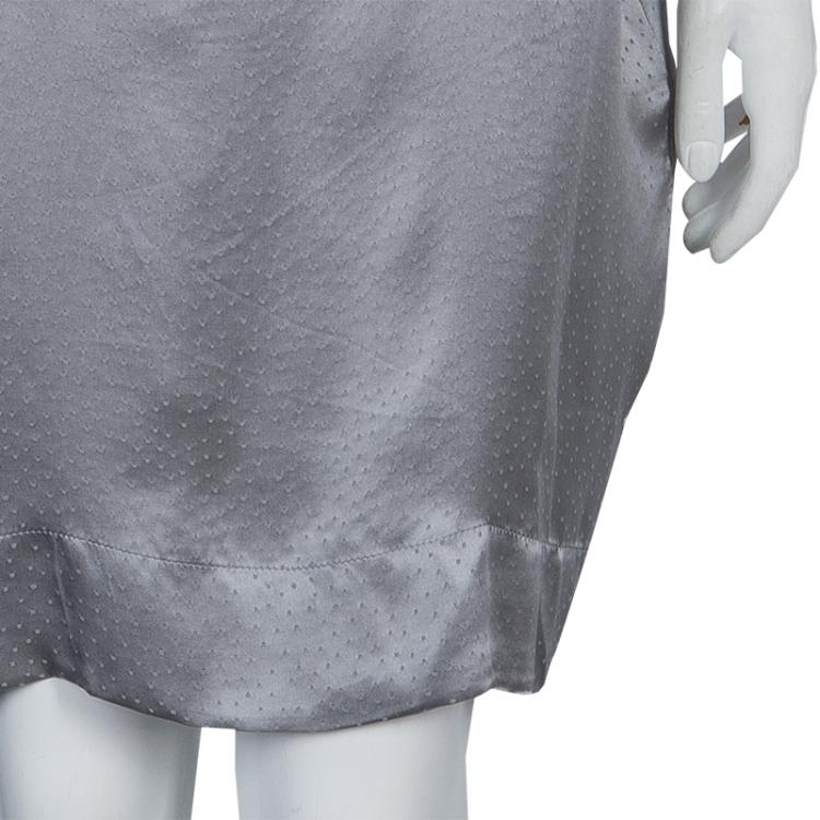 Pre Owned Stella McCartney Grey Silk Dotted Dress M