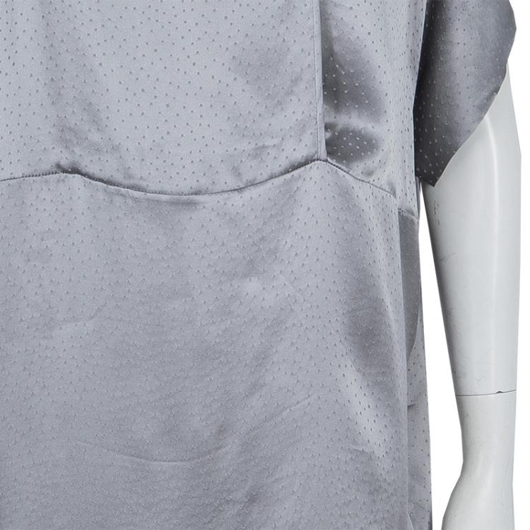 Pre Owned Stella McCartney Grey Silk Dotted Dress M