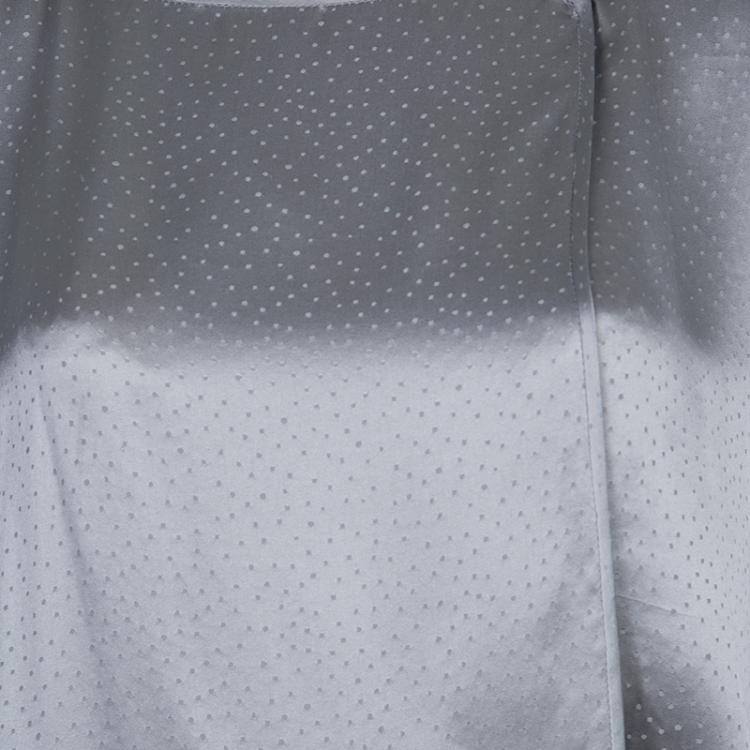 Pre Owned Stella McCartney Grey Silk Dotted Dress M