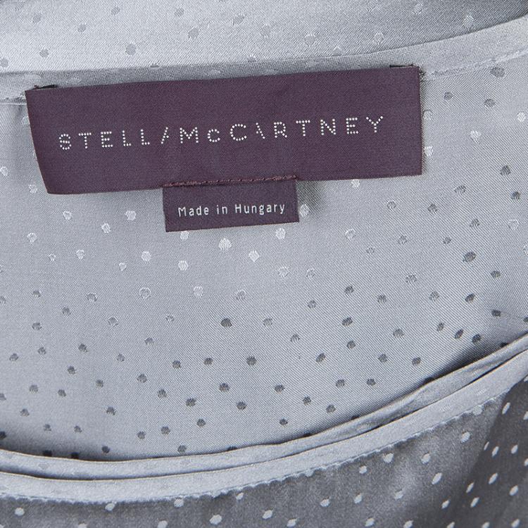 Pre Owned Stella McCartney Grey Silk Dotted Dress M