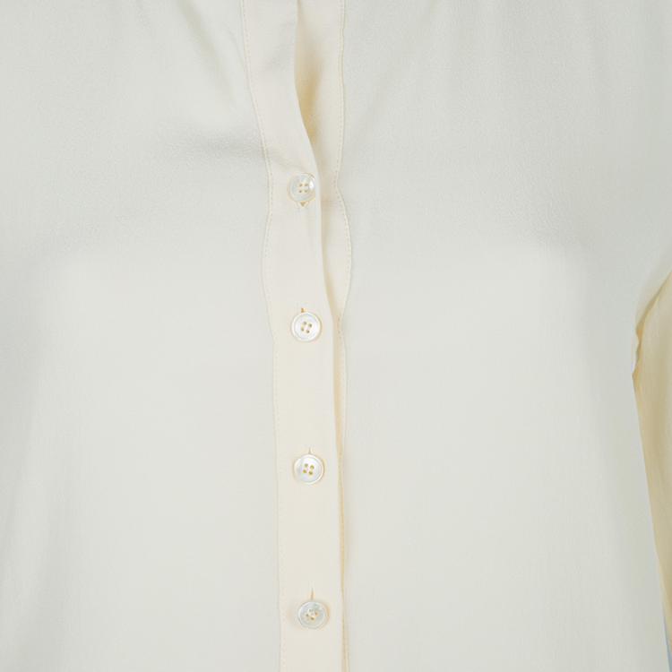 Pre Owned Stella McCartney Cream Silk Long Sleeve Blouse S