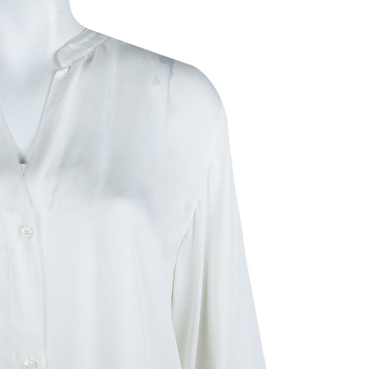 Pre Owned Stella McCartney Cream Long Sleeve Blouse M