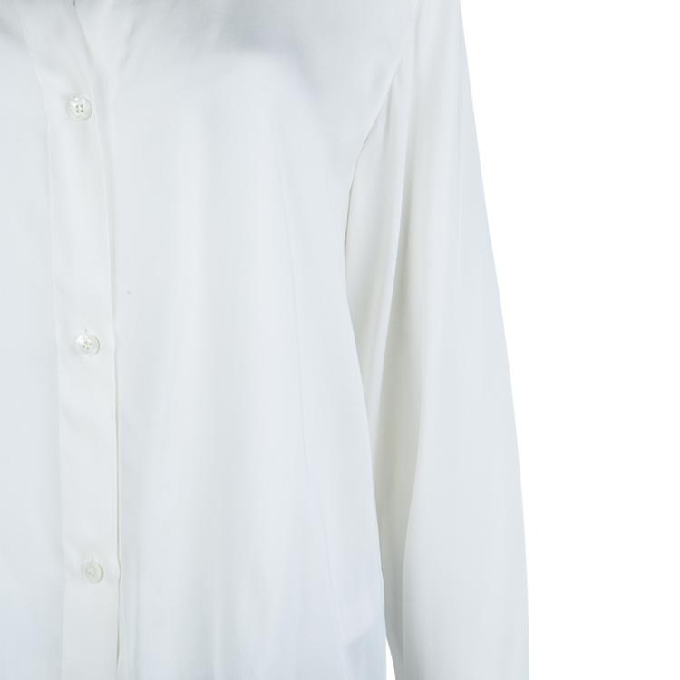 Pre Owned Stella McCartney Cream Long Sleeve Blouse M