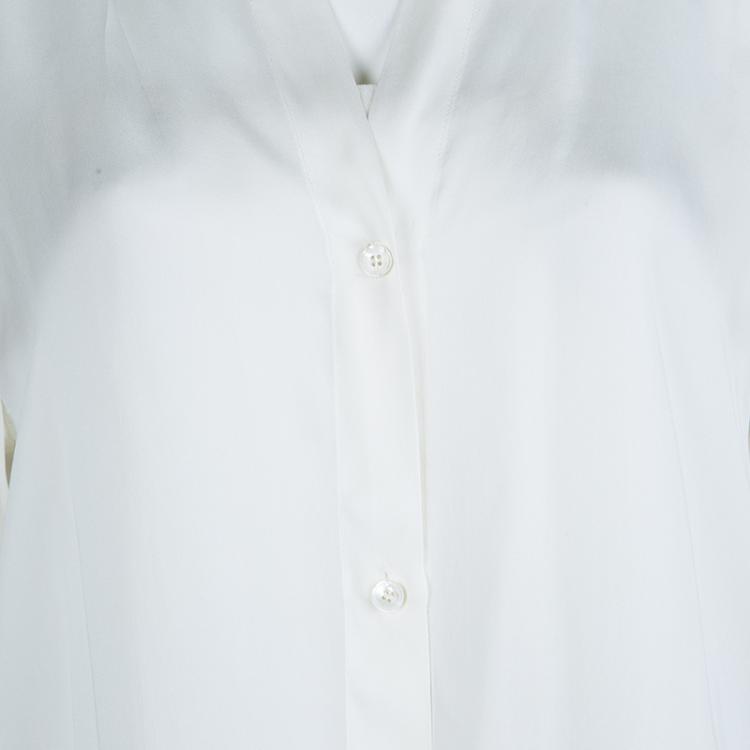 Pre Owned Stella McCartney Cream Long Sleeve Blouse M