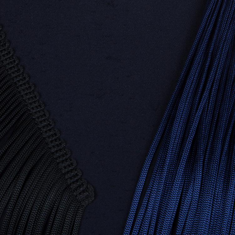 Pre Owned Stella McCartney Blue And Black Ombre Fringed Dress S