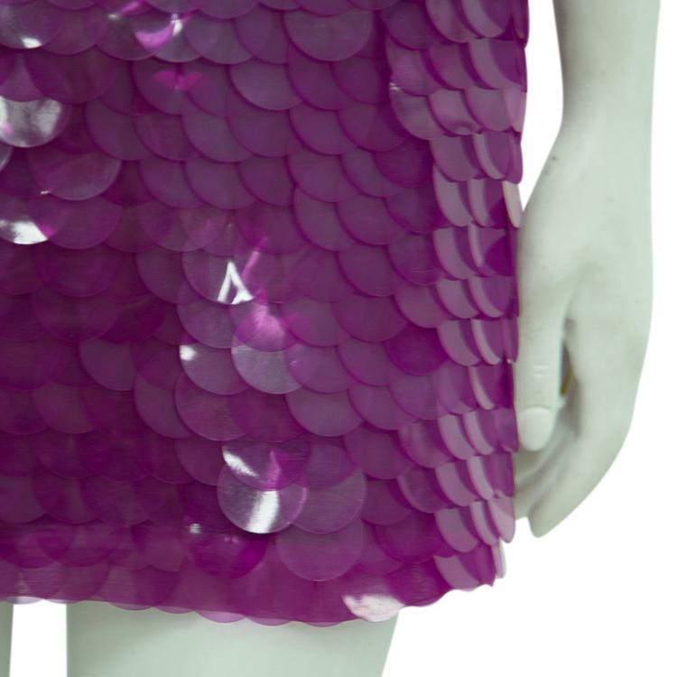Pre Owned Stella McCartney Pink Organza Sequin Paillette Embellished Mini Skirt S