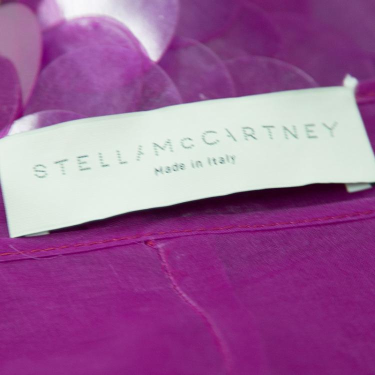 Pre Owned Stella McCartney Pink Organza Sequin Paillette Embellished Mini Skirt S
