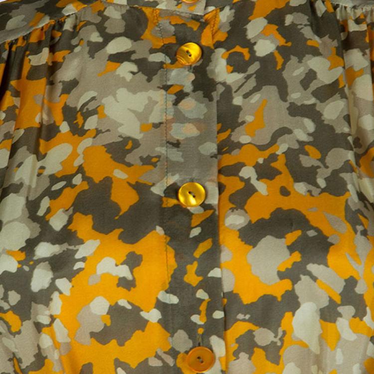 Pre Owned Stella McCartney Multicolor Floral Printed Silk Waist Tie Detail Dress S