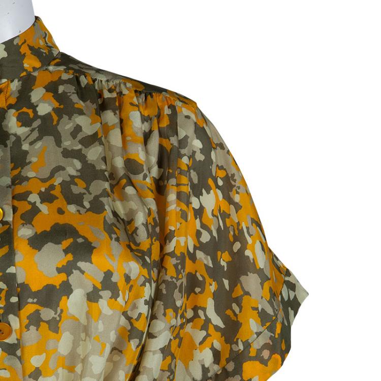 Pre Owned Stella McCartney Multicolor Floral Printed Silk Waist Tie Detail Dress S