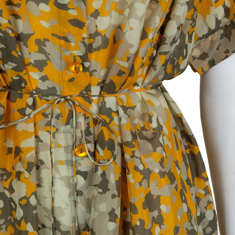 Pre Owned Stella McCartney Multicolor Floral Printed Silk Waist Tie Detail Dress S