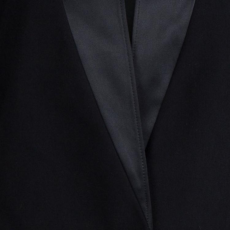 Pre Owned Stella McCartney Black Satin Lapel Detail Blazer M