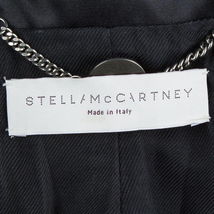 Pre Owned Stella McCartney Black Satin Lapel Detail Blazer M