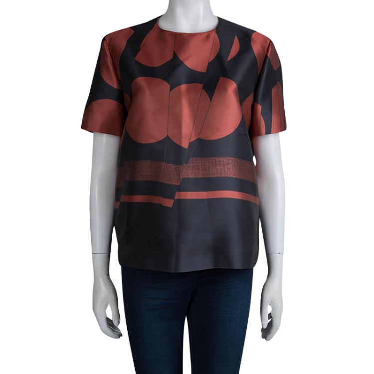 Pre Owned Stella McCartney Red Dotted Silk Top L
