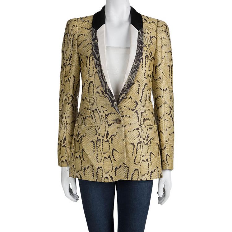 Pre Owned Stella McCartney Clarette Reptile Print Jacket M