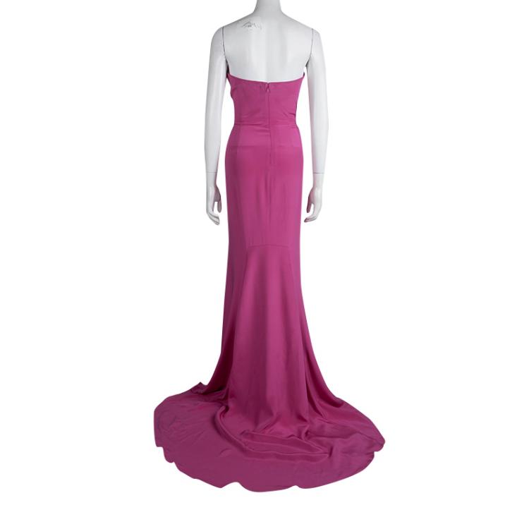 Pre Owned Stella McCartney Pink Silk Strapless Reese Gown L