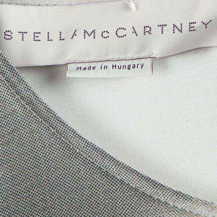 Pre Owned Stella McCartney Grey Printed Silk Long Sleeve Top L