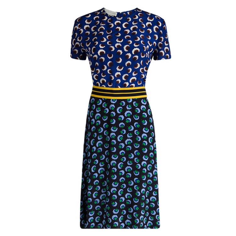 Pre Owned Stella McCartney Multicolor Blossom Printed Silk Short Sleeve Dress M