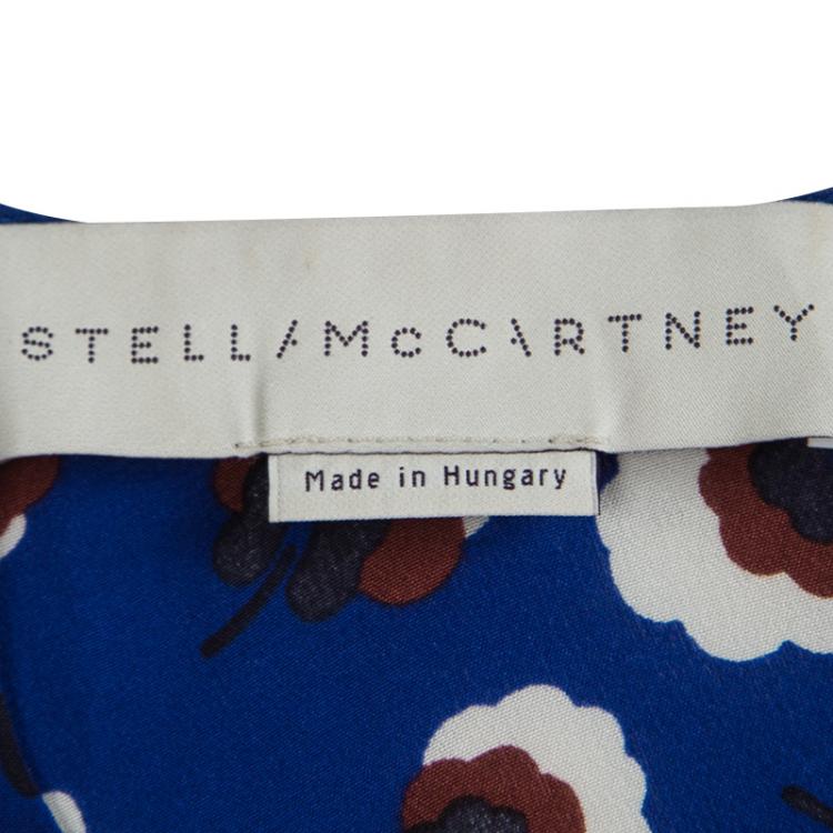 Pre Owned Stella McCartney Multicolor Blossom Printed Silk Short Sleeve Dress M
