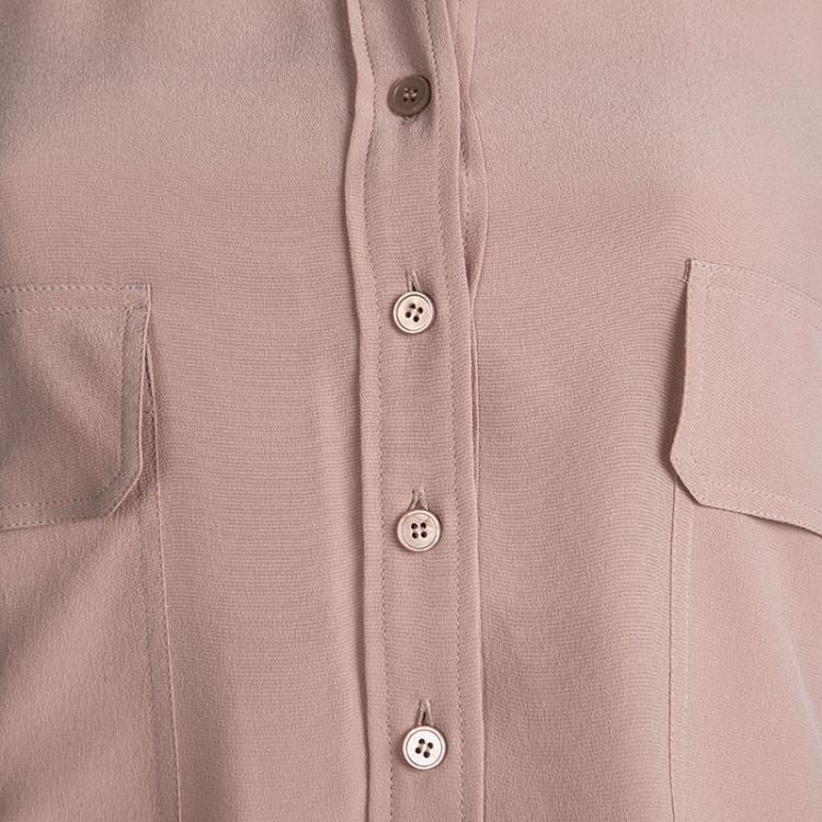 Pre Owned Stella McCartney Blush Pink Mandarin Collar Silk Shirt L