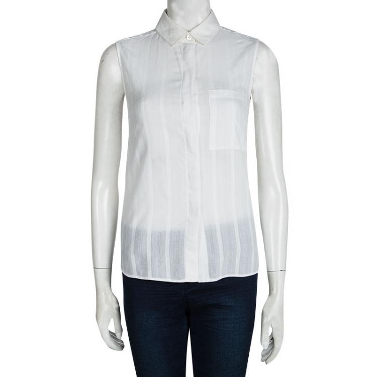 Pre Owned Stella McCartney White Cotton Sleeveless Shirt XS