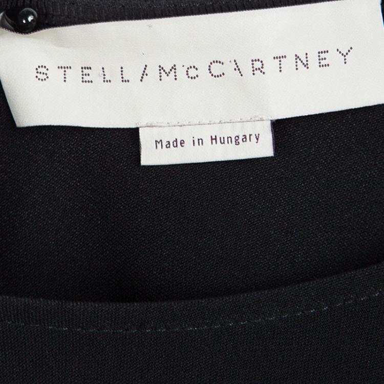 Pre Owned Stella McCartney Black Ruffle Bottom Long Sleeve Top S
