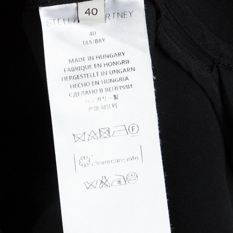 Pre Owned Stella McCartney Black Ruffle Bottom Long Sleeve Top S