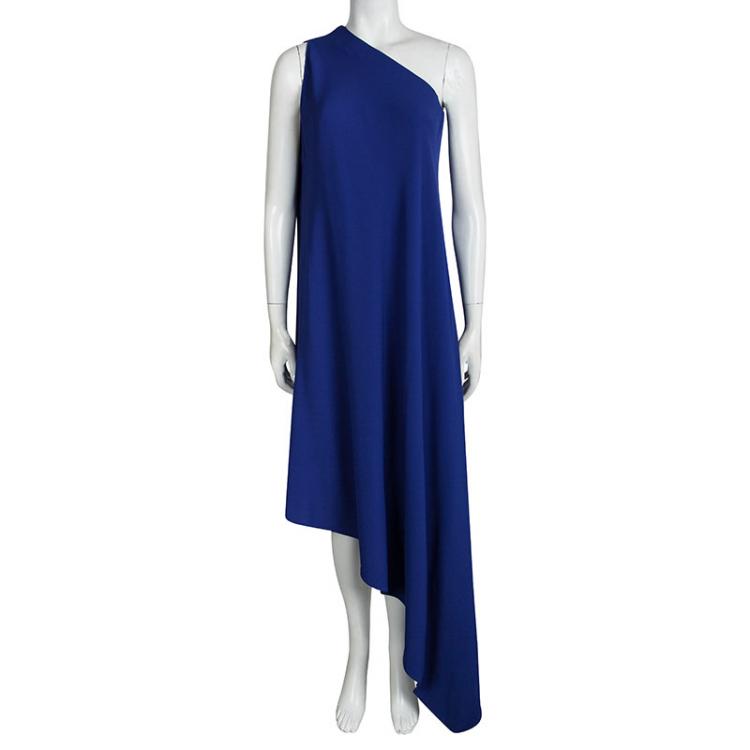 Pre Owned Stella McCartney Blue One Shoulder Asymmetric Dress XS