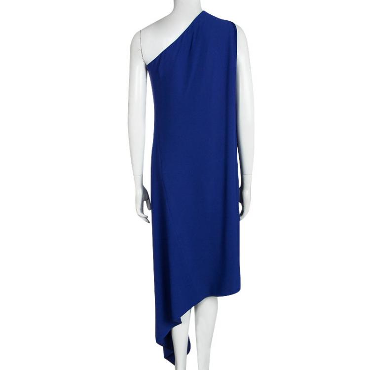 Pre Owned Stella McCartney Blue One Shoulder Asymmetric Dress XS